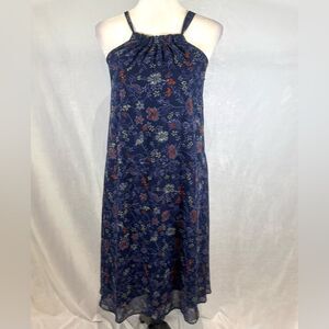 ModCloth Illuminated Elegance purple floral chiffon midi dress size small
